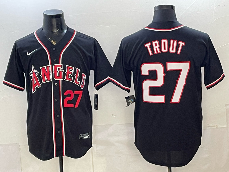Men Los Angeles Angels #27 Trout black Nike MLB 2026 Jersey 0982